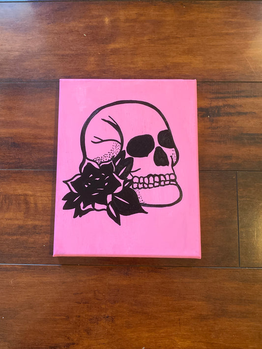 Skull and Rose Canvas