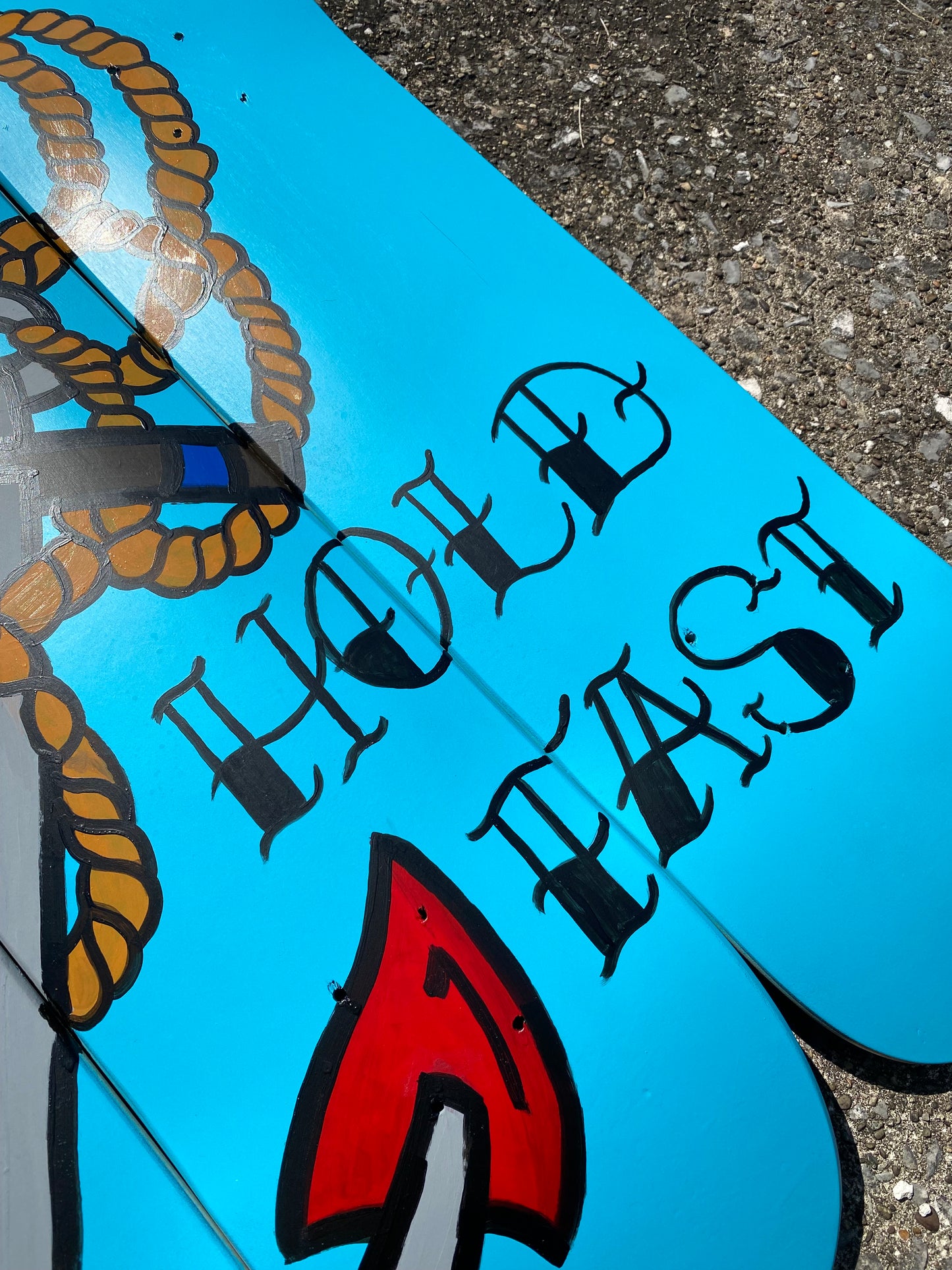 “Hold Fast” Hand Painted Skateboard Set