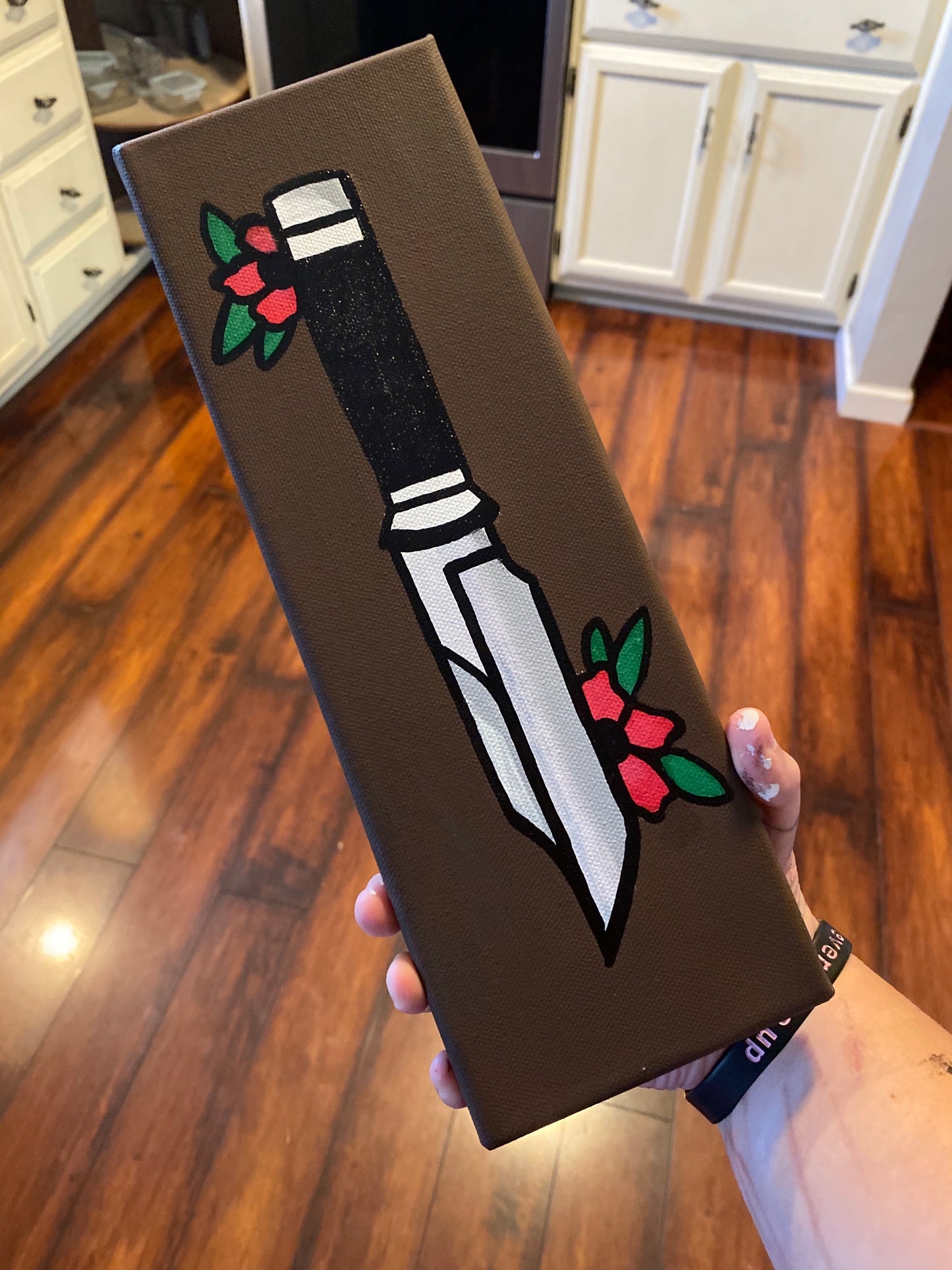 Knife and Flowers Canvas
