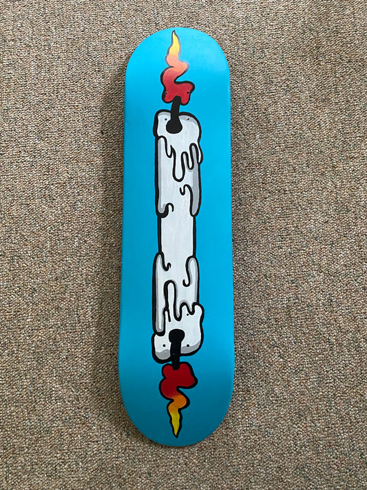 “Burning The Wick At Both Ends” 8.0 Skateboard Deck